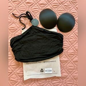 Klassy Network Ruched Halter crop, black, XL, BNWT